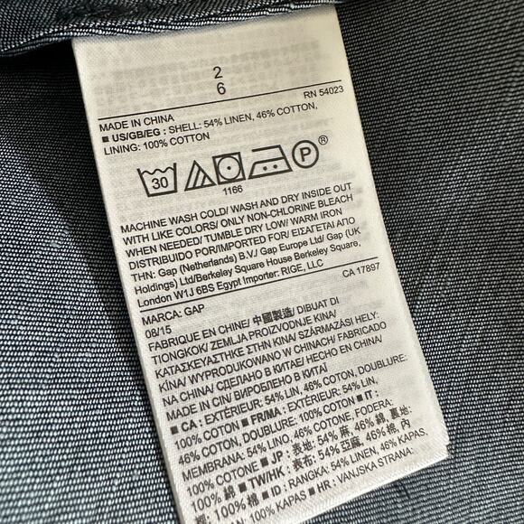 GAP | Womens Double V Chambray Blue Linen Dress $79 NEW Size 2 Minimalist Demure - Picture 10 of 11